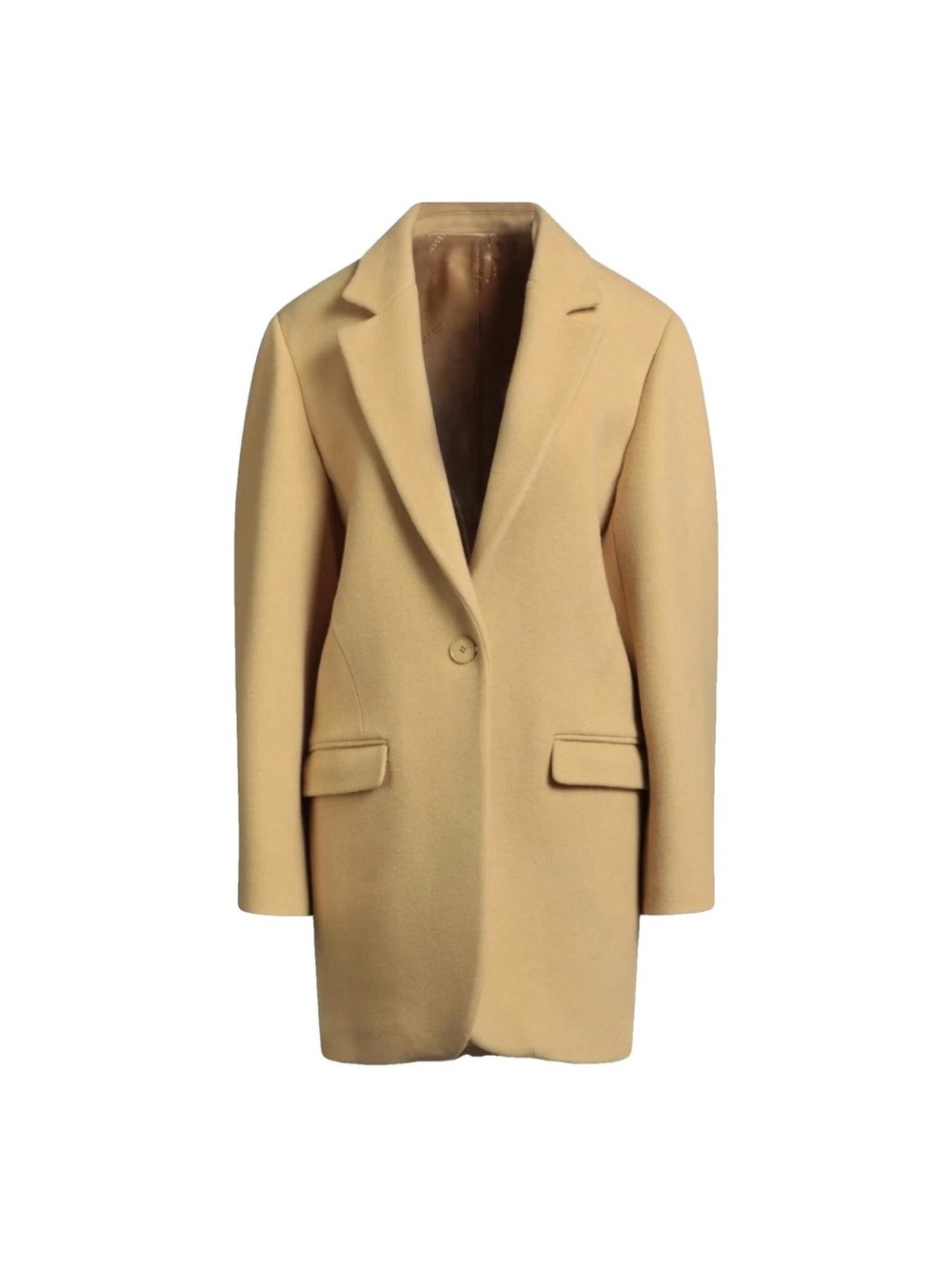 Isabel Marant Single-Button Tan Wool Coat